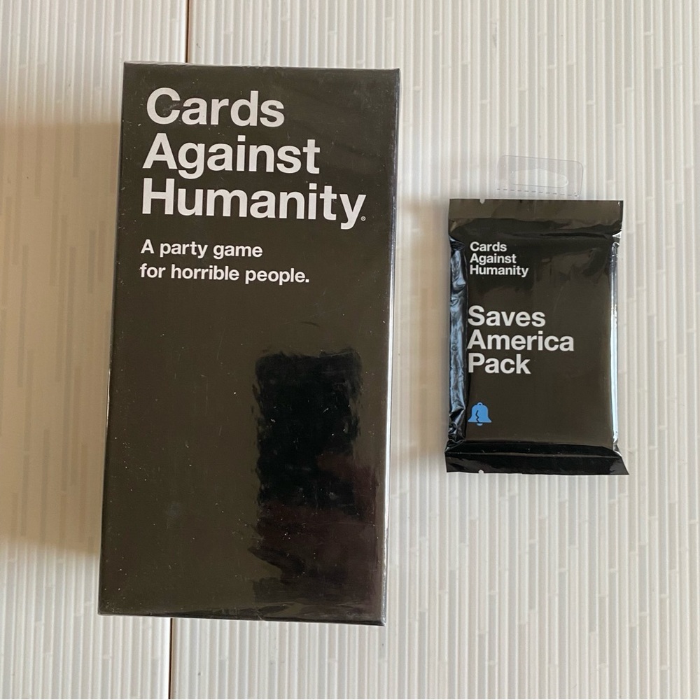 NEW in box Cards Against Humanity Party Game +Saves America bonus extension pack